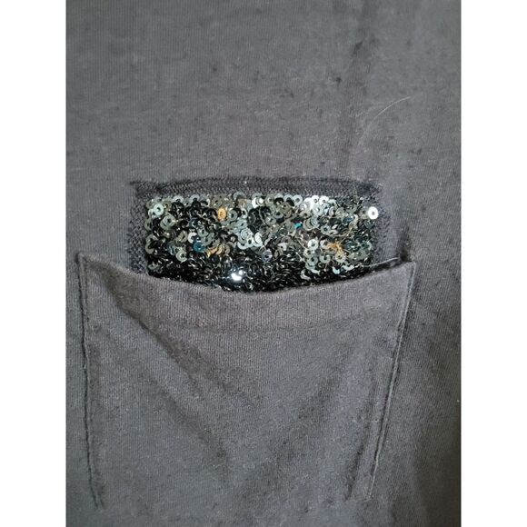 Lilly Pulitzer L Louella Long Sleeve Top Women’s Blue Sequin Pocket Tunic Shirt - Picture 3 of 6